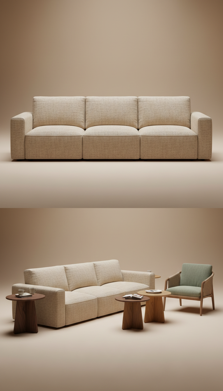 Modular Sofa with Plush Upholstery