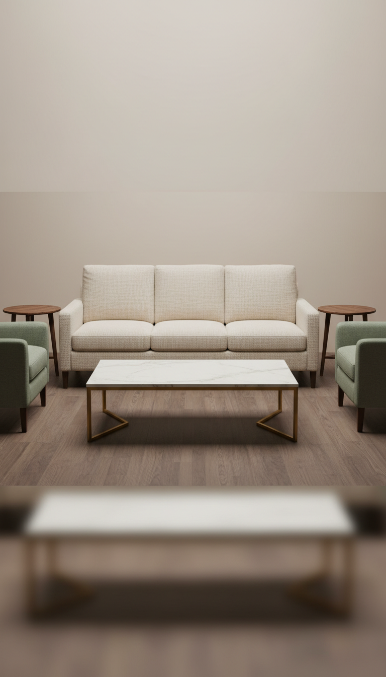 Marble-Topped Minimalist Coffee Table