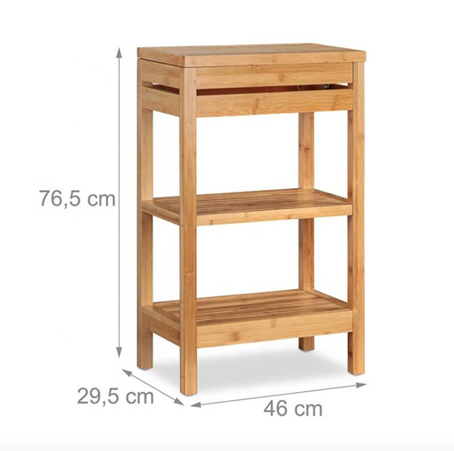 3-Tier Natural Floor Storage Cabinet