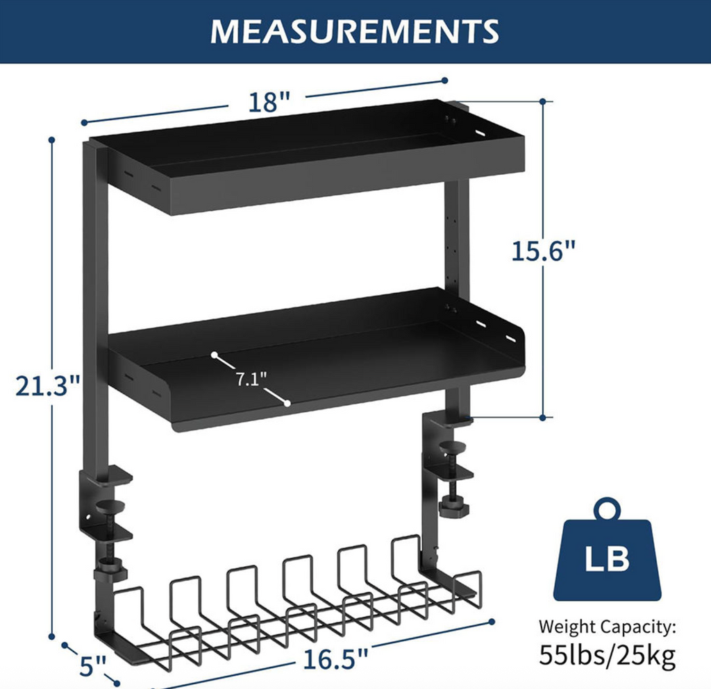 Modern 3-Tier Desk Shelf Organizer