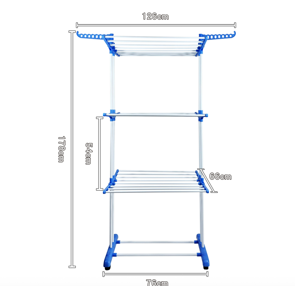 Folding Telescopic Double-Sided Floor Drying Rack