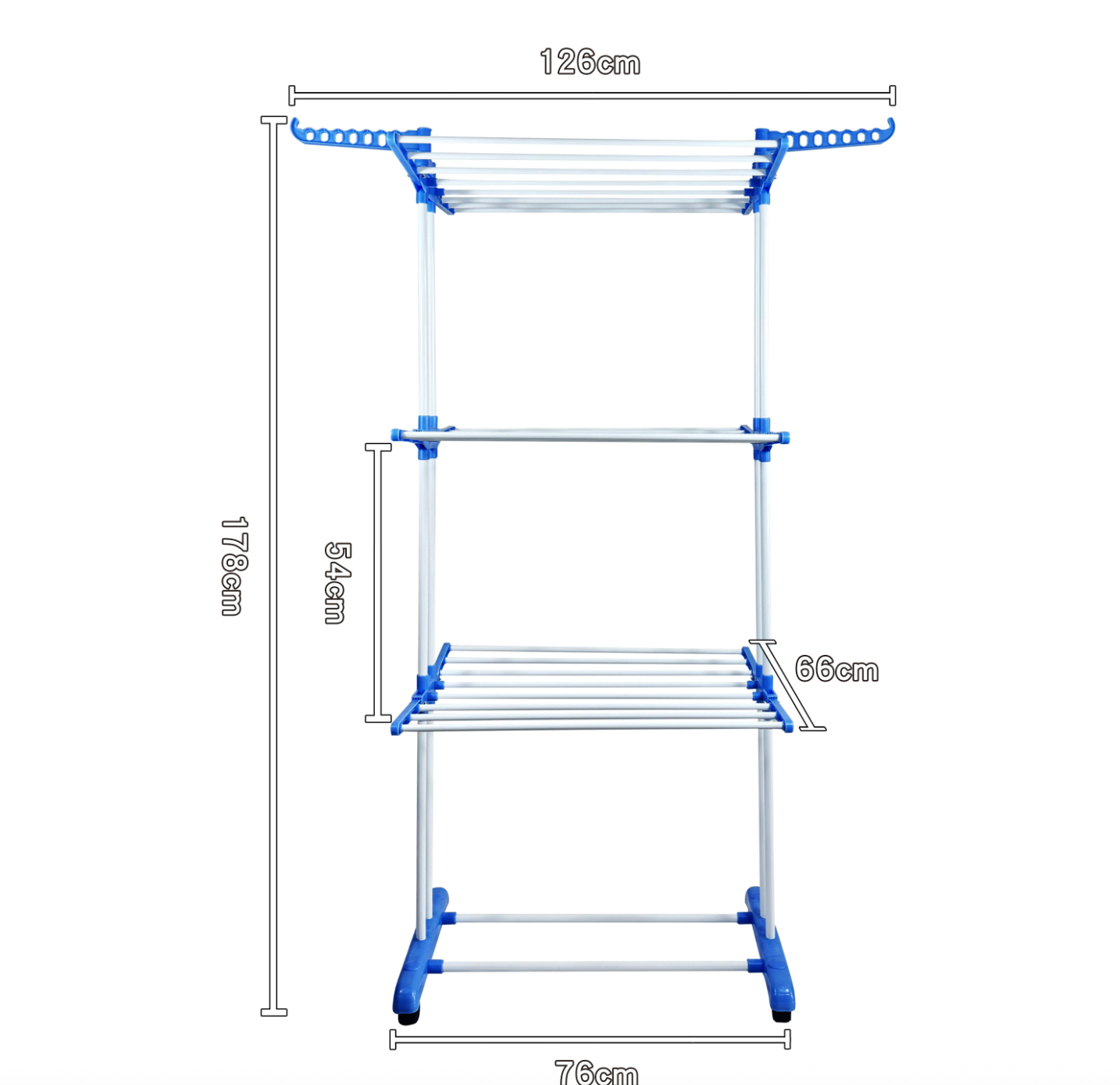 Folding Telescopic Double-Sided Floor Drying Rack