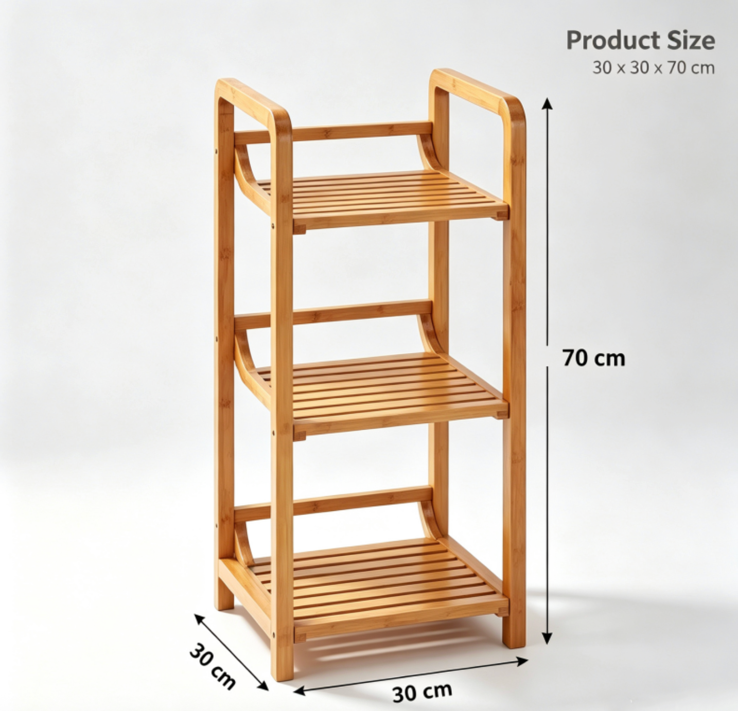 Freestanding Bamboo Storage Shelf