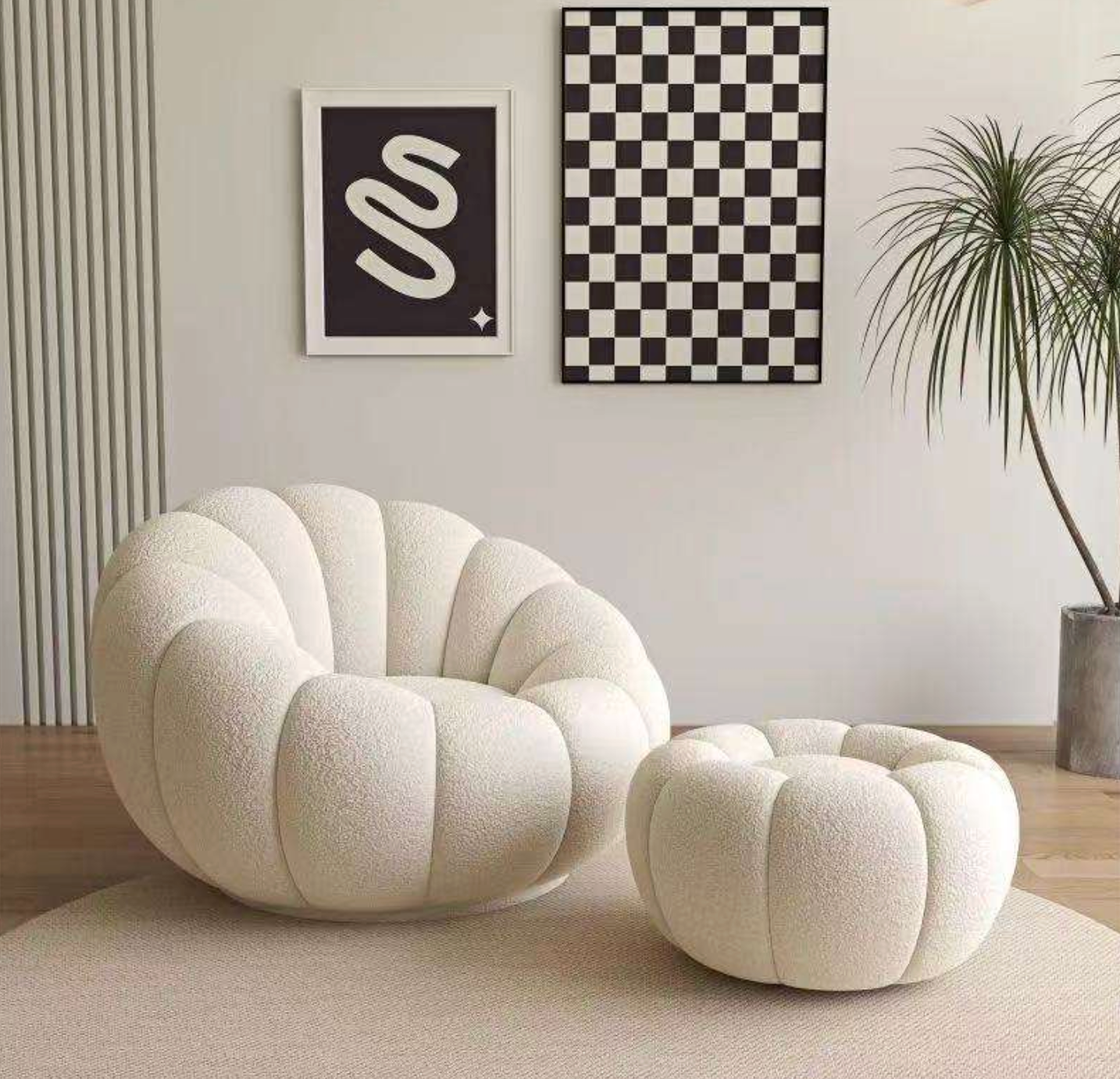 Pumpkin-Style Single Lounge Sofa Chair