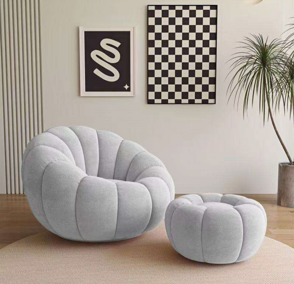 Pumpkin-Style Single Lounge Sofa Chair