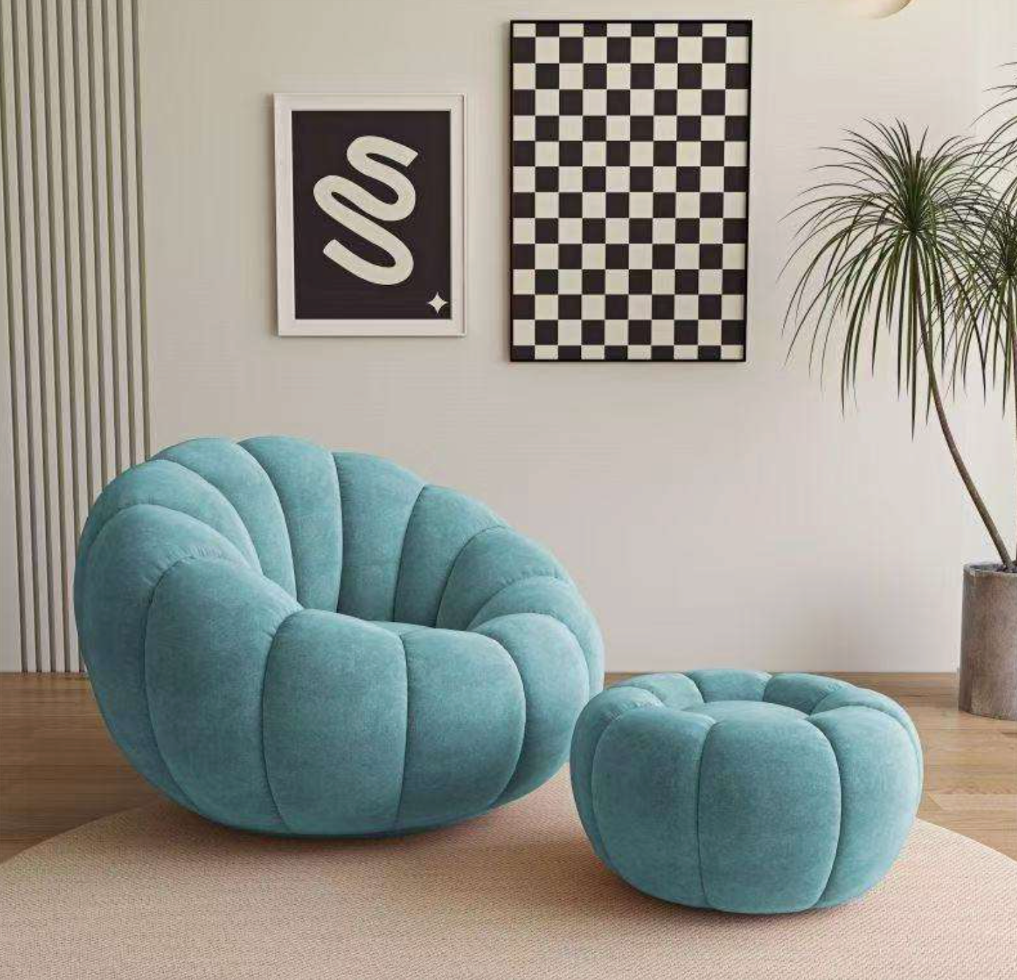 Pumpkin-Style Single Lounge Sofa Chair