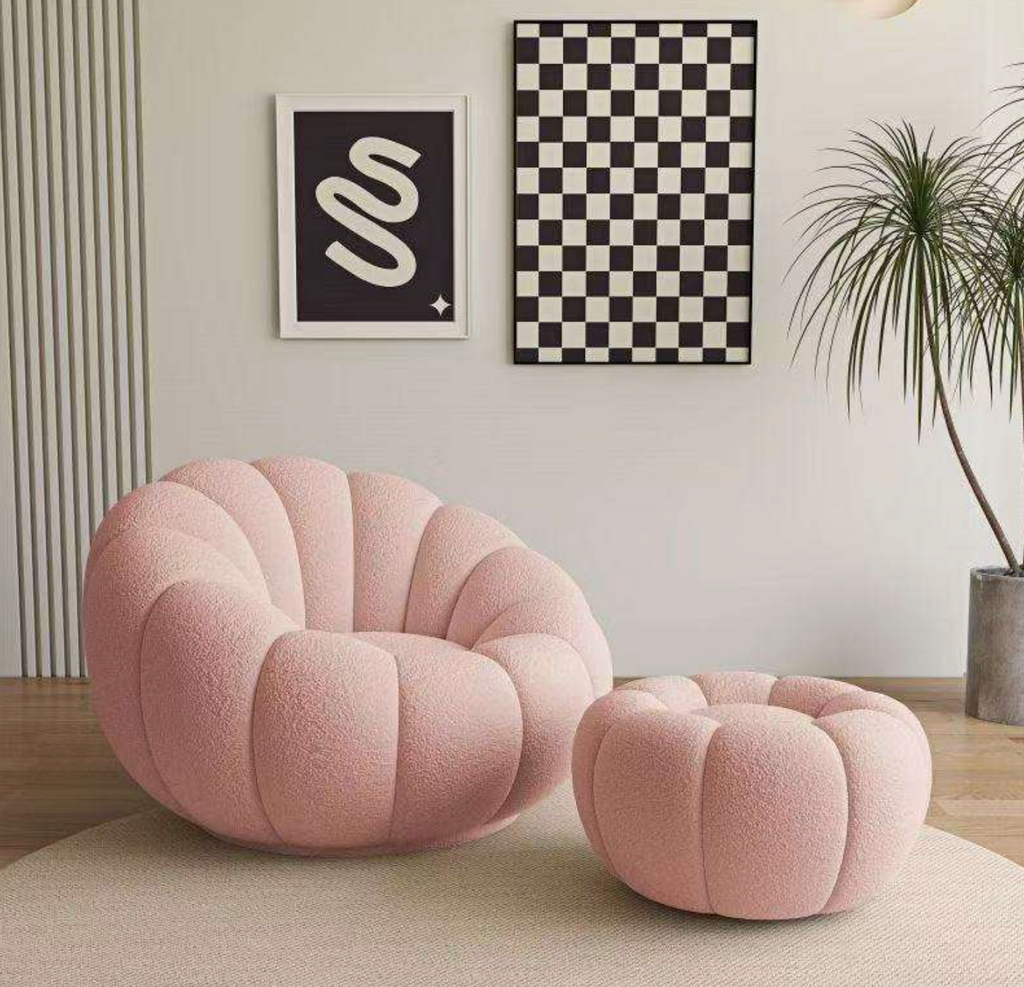 Pumpkin-Style Single Lounge Sofa Chair