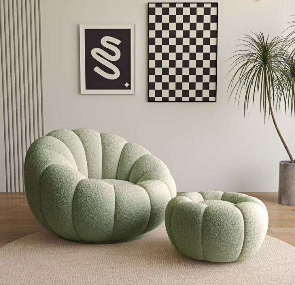 Pumpkin-Style Single Lounge Sofa Chair