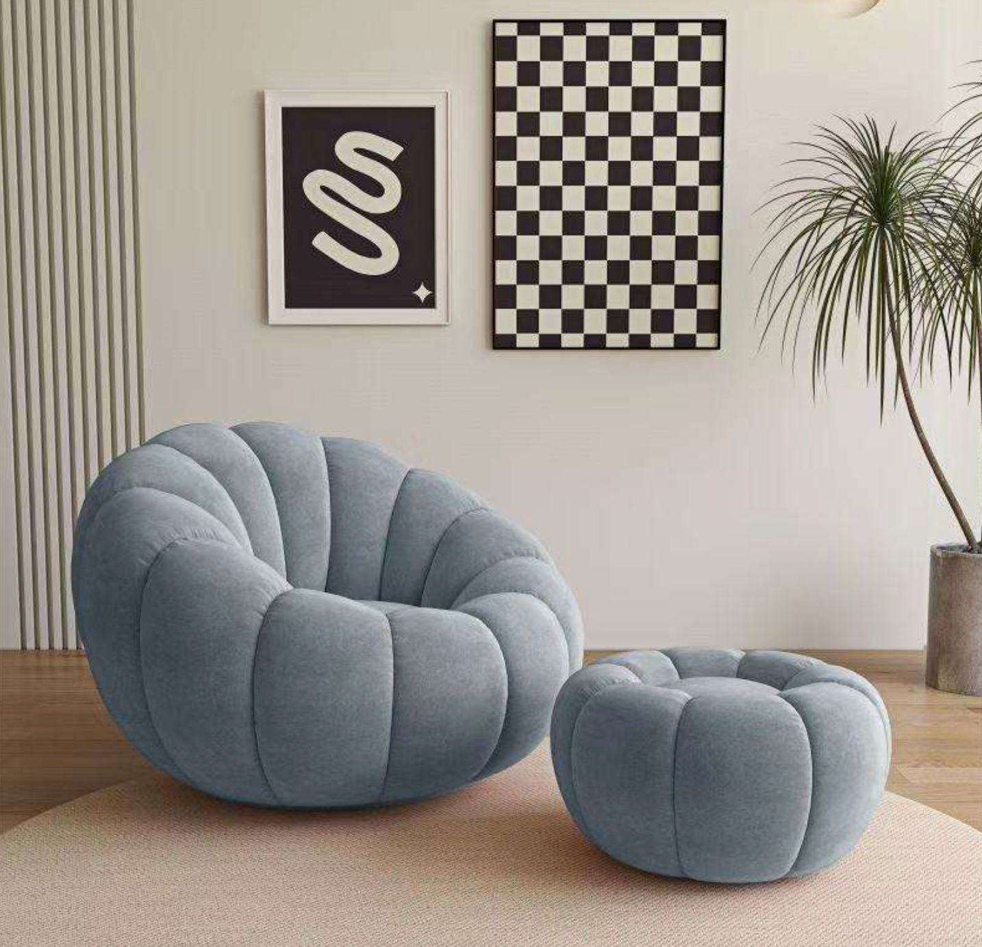 Pumpkin-Style Single Lounge Sofa Chair