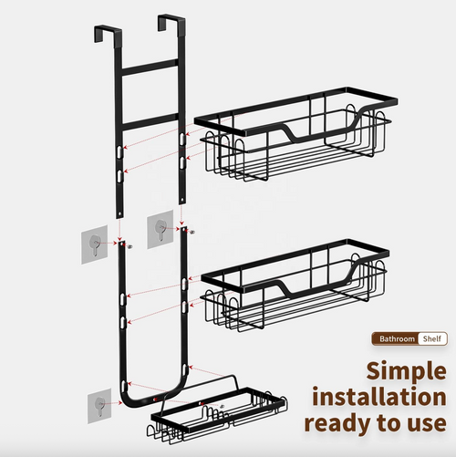 3-Tier Metal Bathroom & Shower Organizer