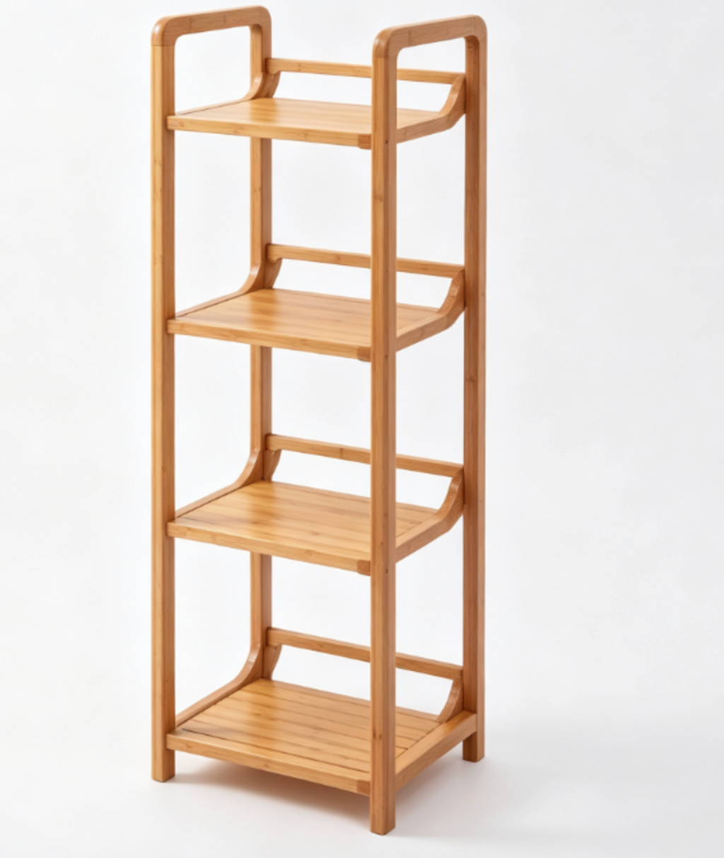 Minimalist 4-Tier Bamboo Storage Shelf